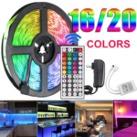 Светодиодная RGB лента 5 метров с пультом и адаптером LED